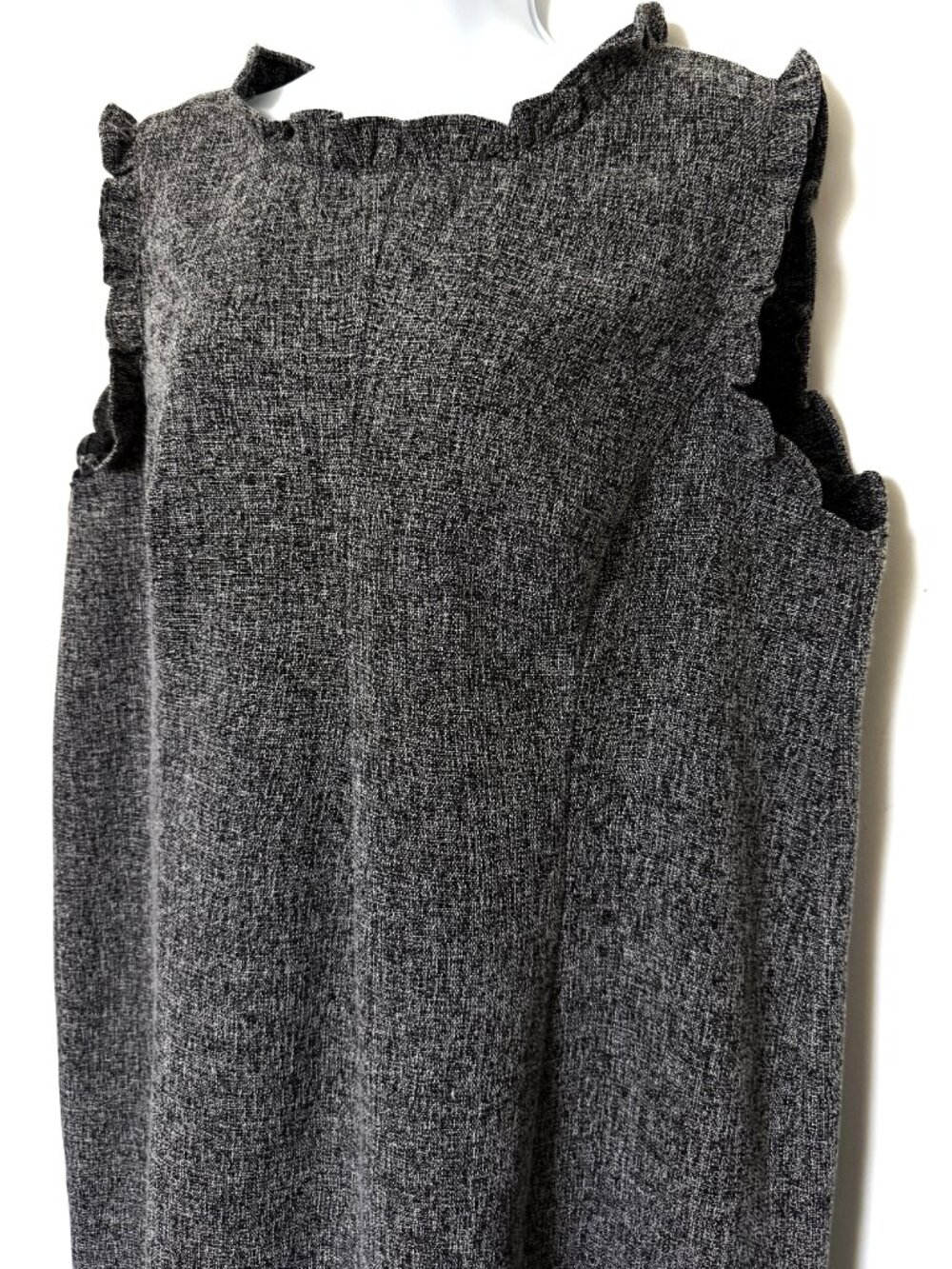 Loft Ann Taylor Dress Women's gray A-line flutter sleeve sheath size XL